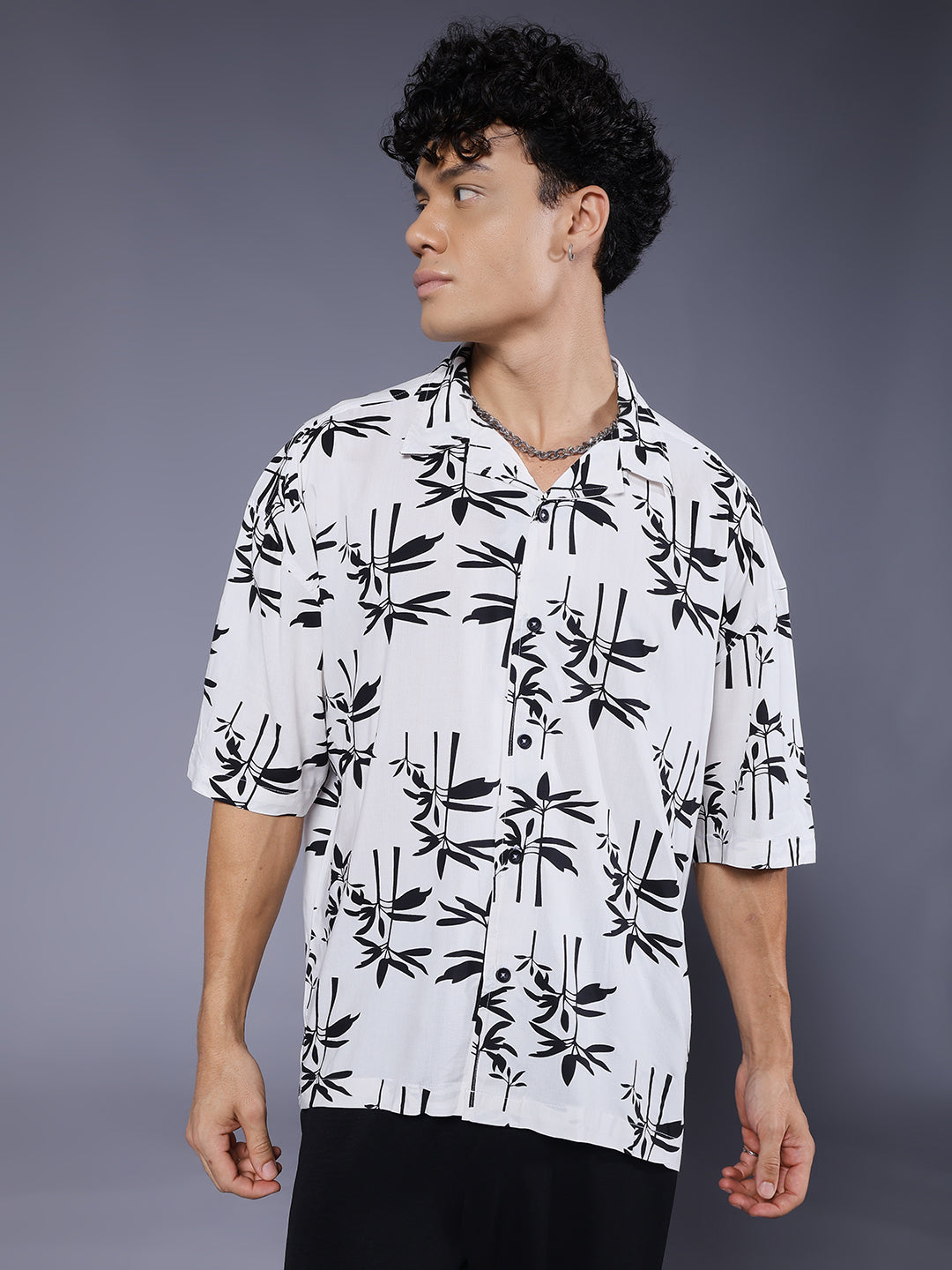 Mens Half Sleeve Casual Shirt  – White