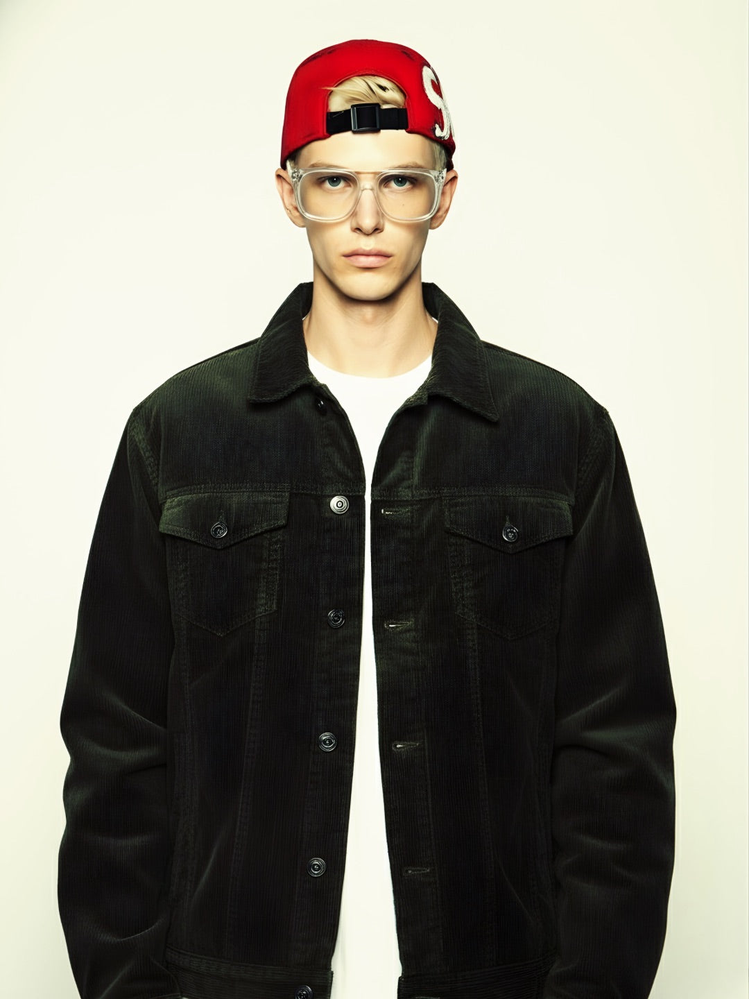 Teddy Lined Corduroy Jacket - Olive Green