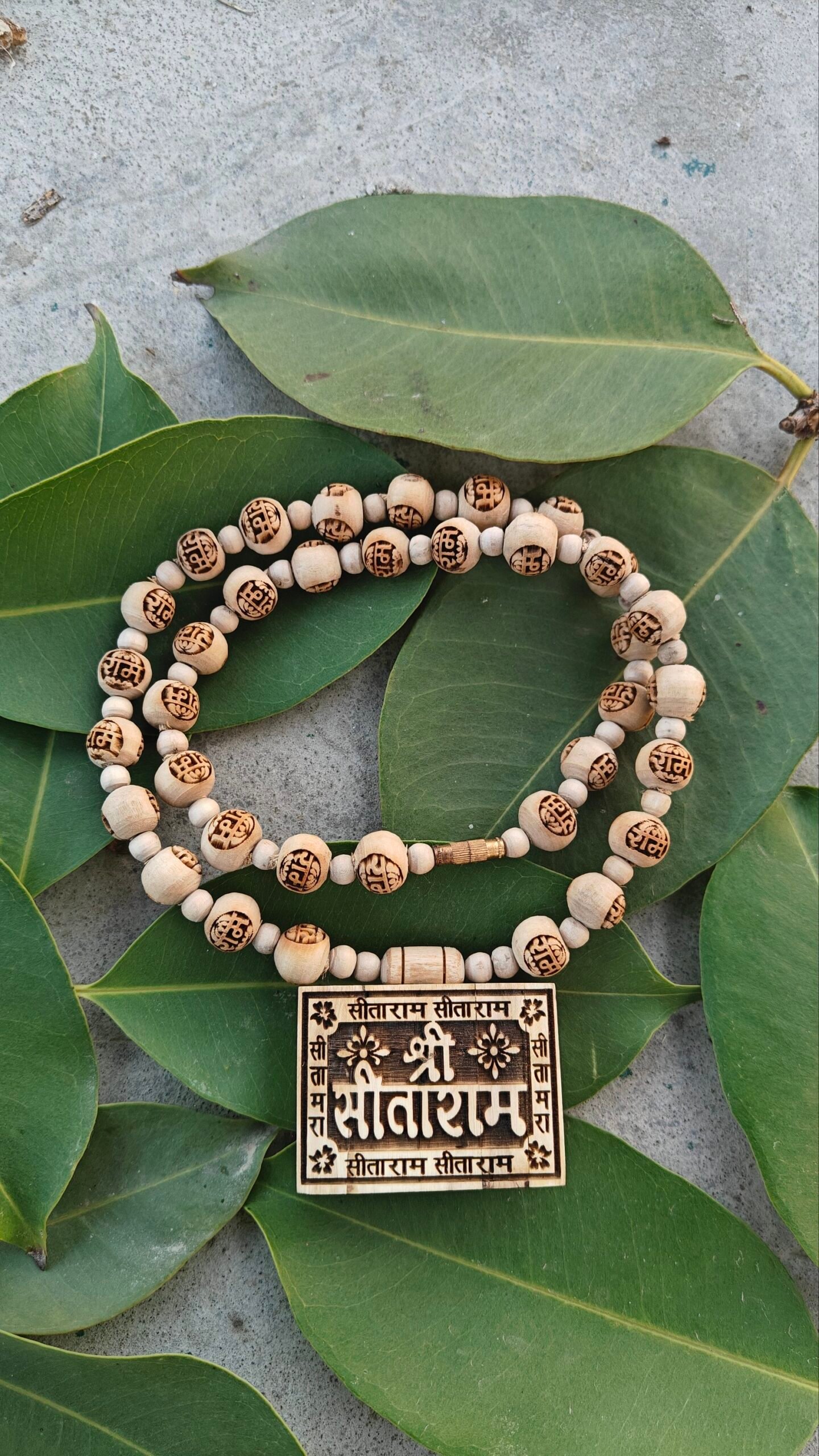 Shri Sitaram Tulsi bhaktmal with ram naam Tulsi beads - Image 2