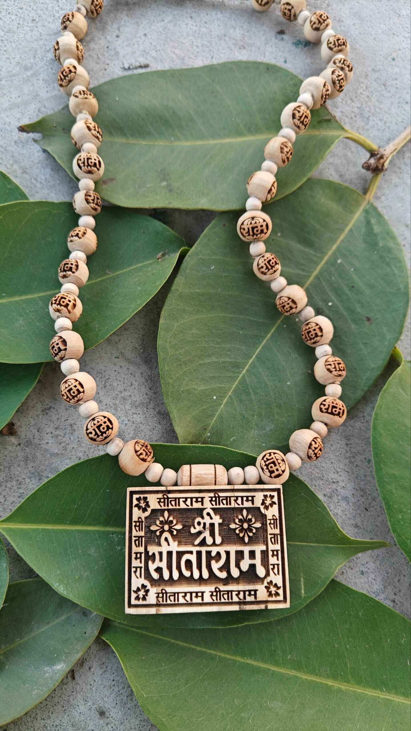 Shri Sitaram Tulsi bhaktmal with ram naam Tulsi beads - Image 3