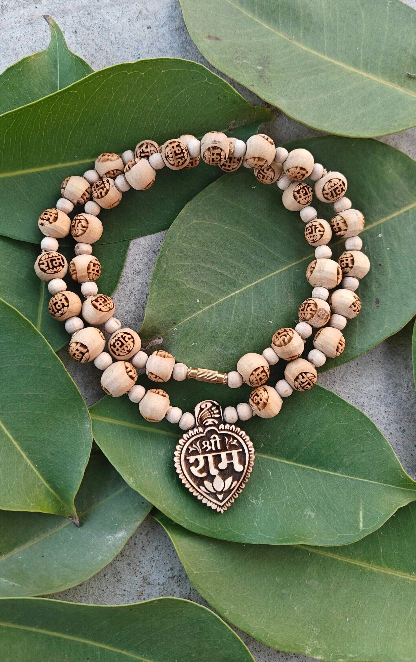 Shree ram Tulsi locket mala with ram name tulsi beads - Image 1