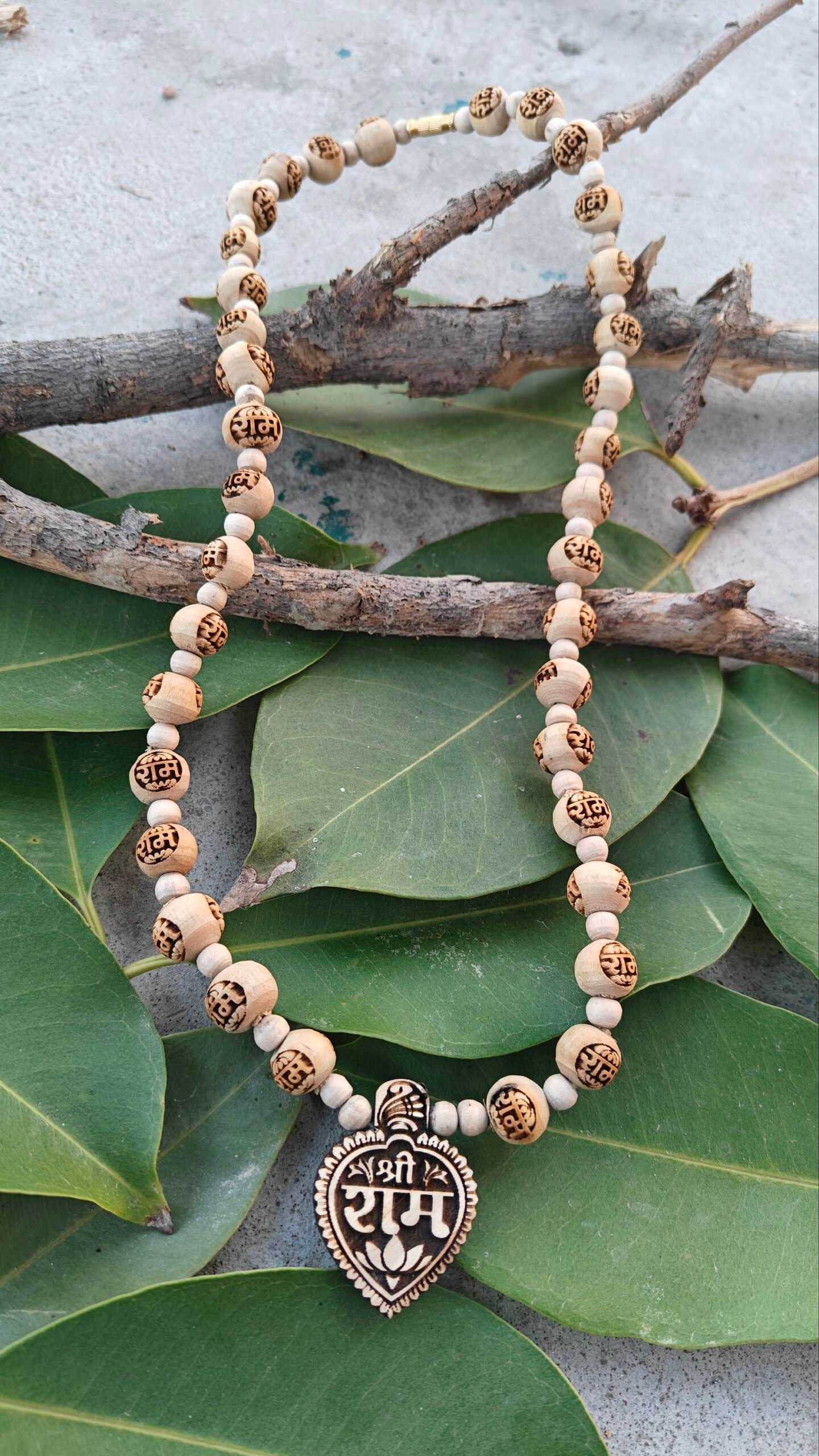 Shree ram Tulsi locket mala with ram name tulsi beads - Image 2
