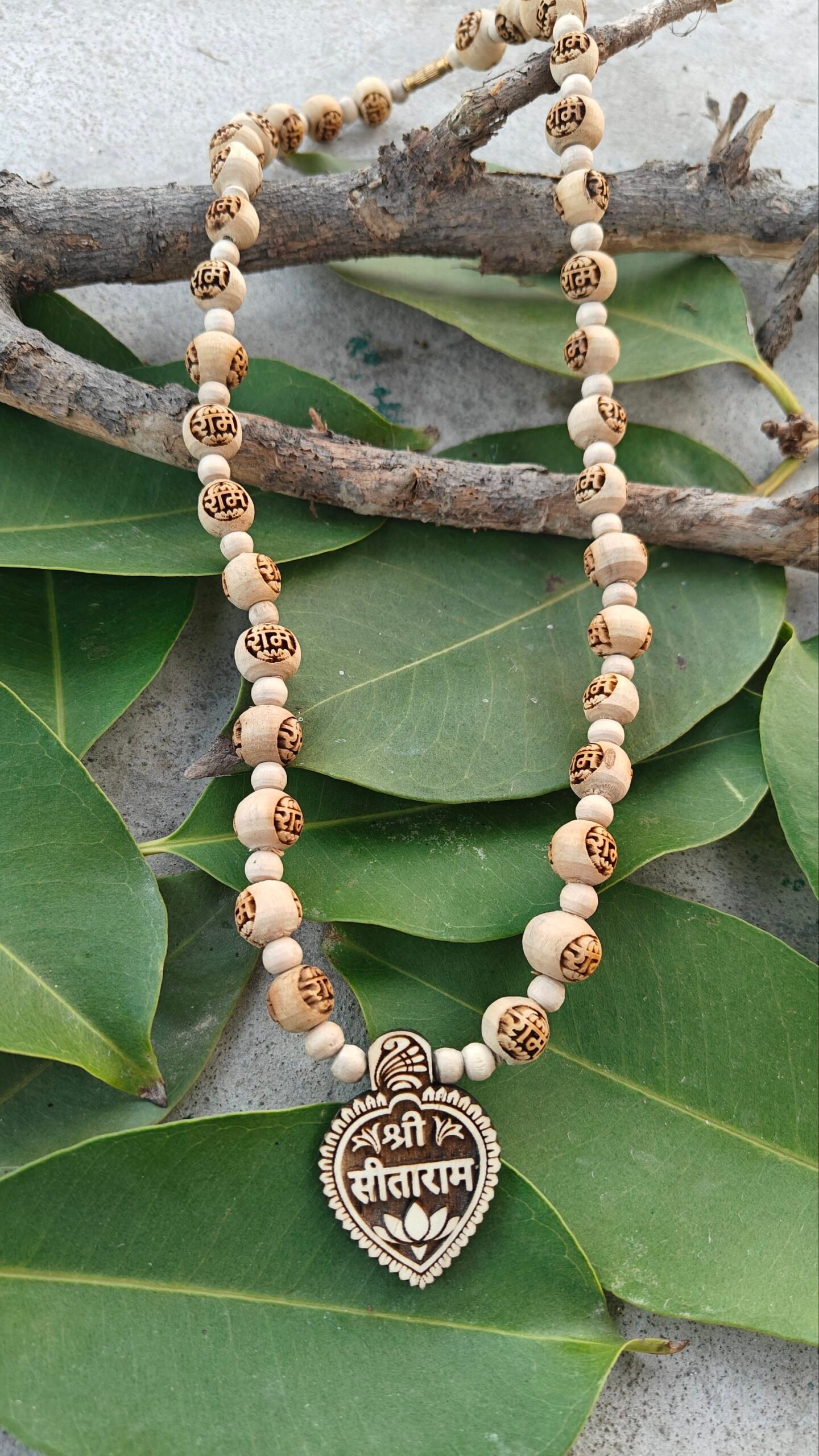 Shree sitaram Tulsi locket mala with ram naam beads - Image 2