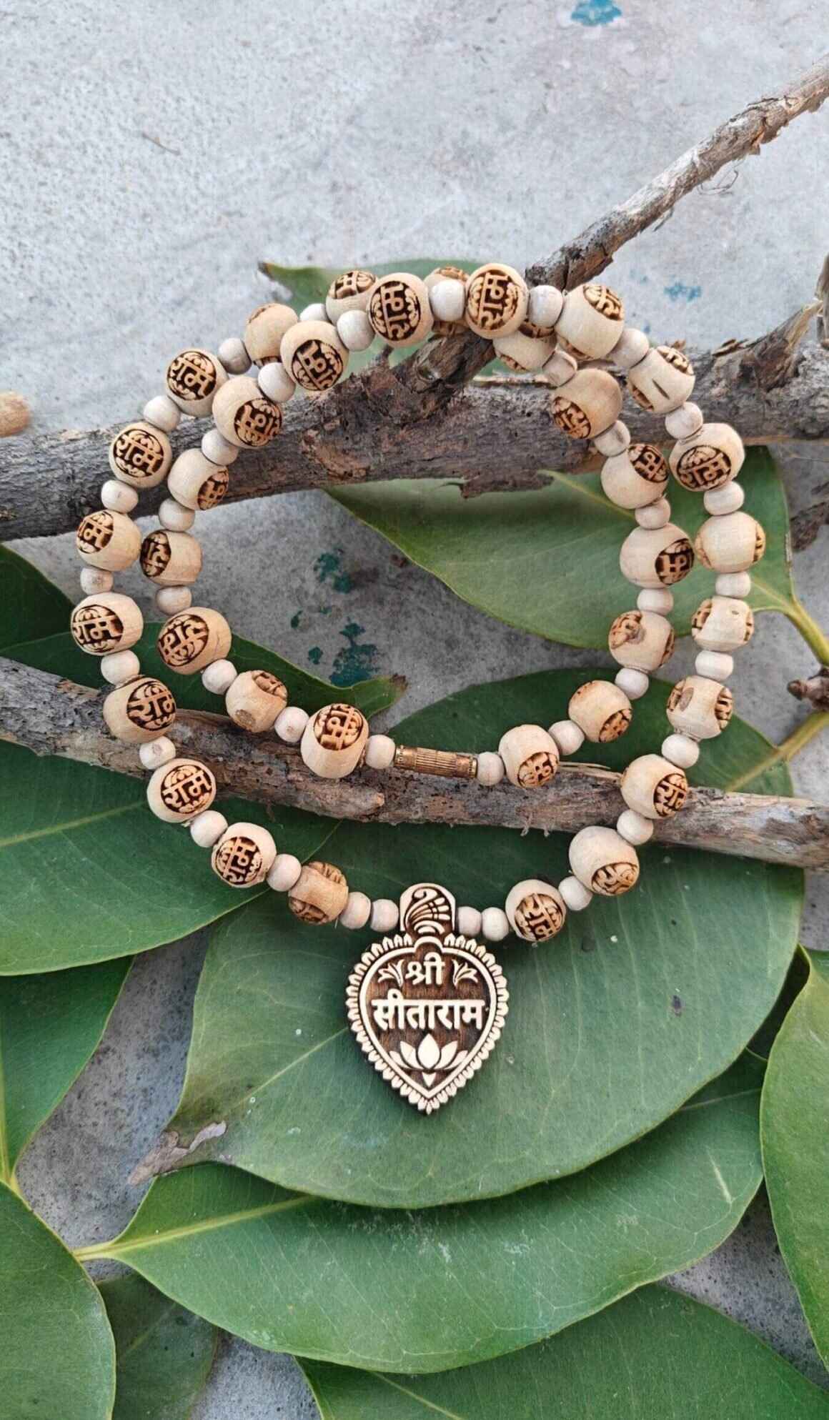 Shree sitaram Tulsi locket mala with ram naam beads - Image 1
