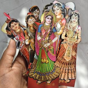 Radha Rani Ashtasakhia MDF Cutout – Divine Temple Decor