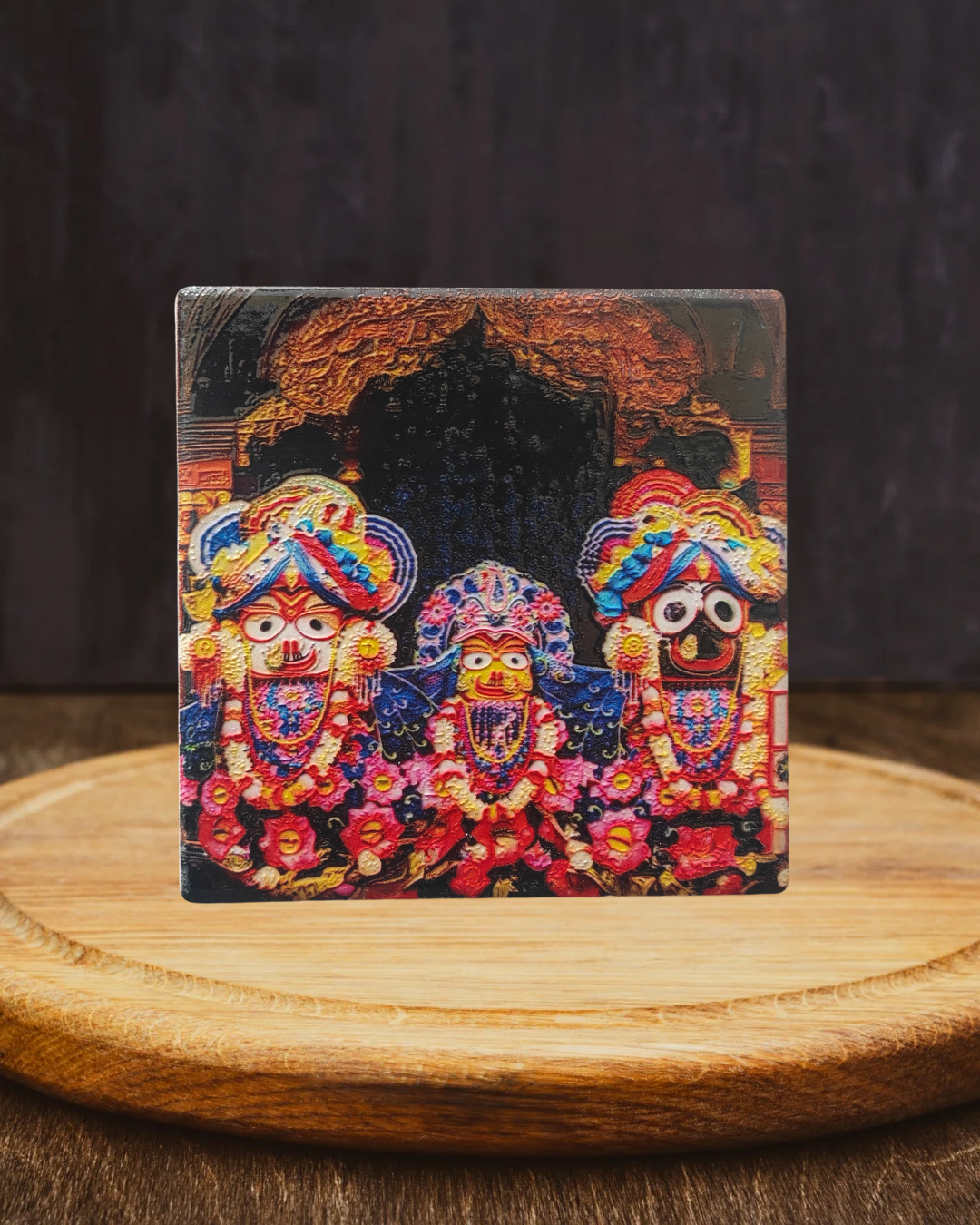 Lord Jagannath ji 4*4 ceramic art with stand - Image 1