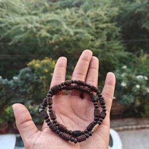 Black brown radha naam kanthi mala - Thumbnail Image 2