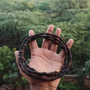 3 round black brown radha kanthi mala - Thumbnail Image 2
