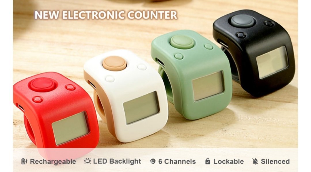 Noiseless Multi-Functional Chargeable Counter with LED light & reversible display - Image 1