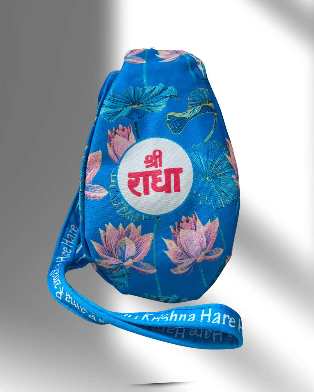 Shree Radha Floral Style blue Japa Bag - Image 1