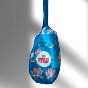 Shree Radha Floral Style blue Japa Bag - Thumbnail Image 2