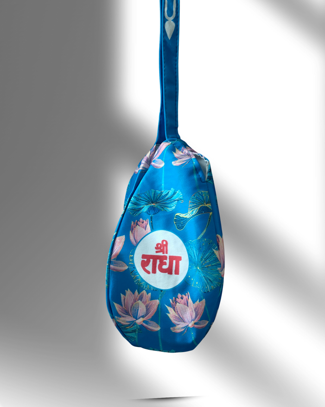 Shree Radha Floral Style blue Japa Bag - Image 2