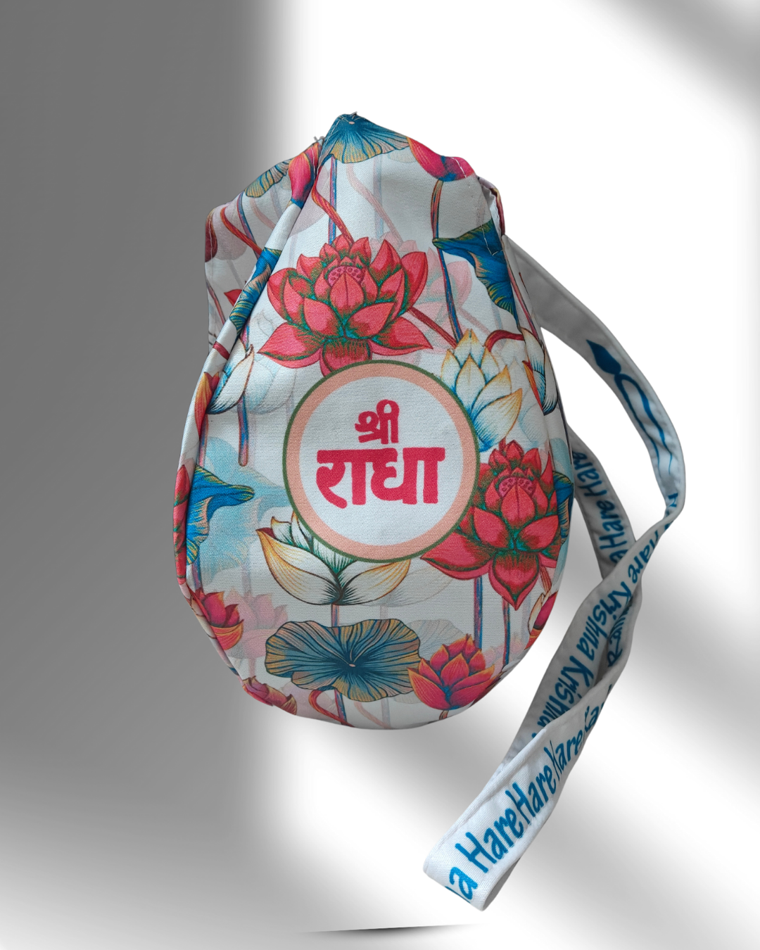 Shree Radha Lotus Design Japa Mala Bag - Image 1
