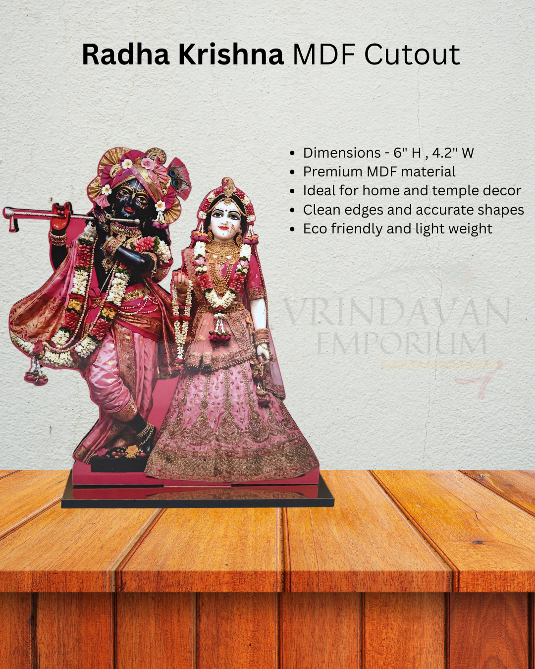 Radha Krishna MDF Cutout - Home decor - Image 1