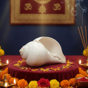 Vamavarti Blowing Shankh (5 Inch) – Natural Left-Turning Conch Shell for Puja, Aarti & Rituals