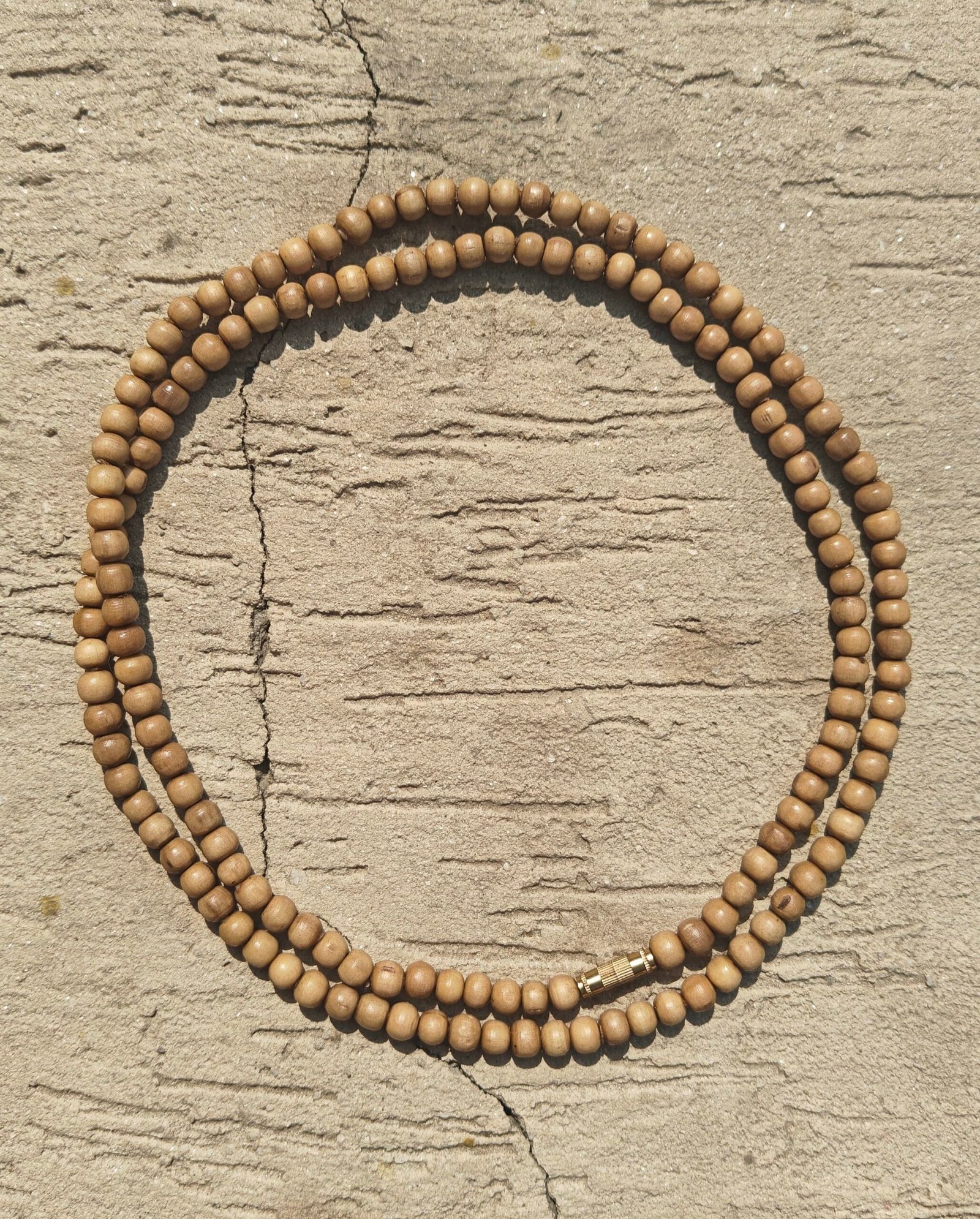Light brown gol daana Tulsi kanthi mala 2 round - Image 1