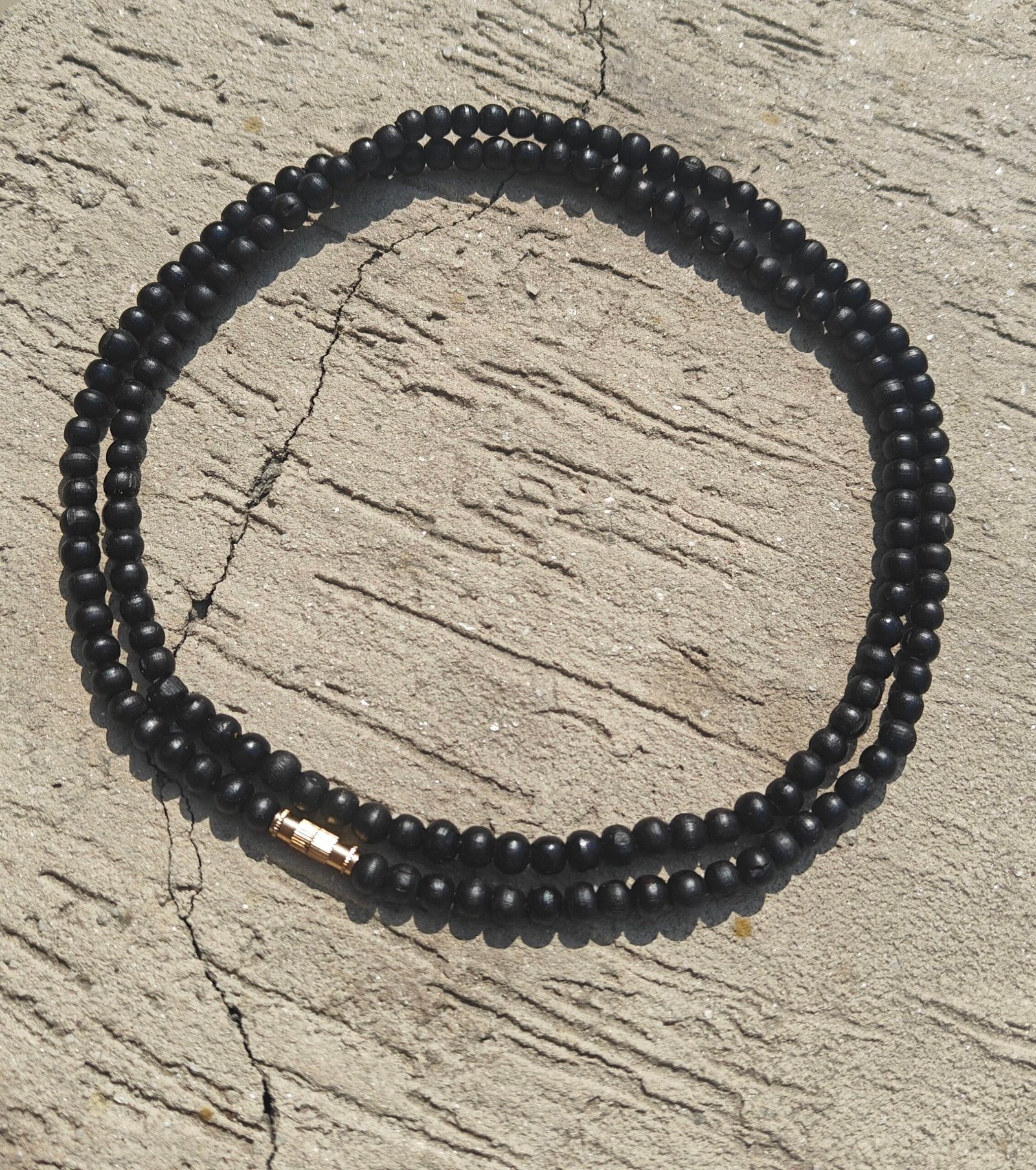 Black Premium Tulsi kanthi mala 2 round - Image 3
