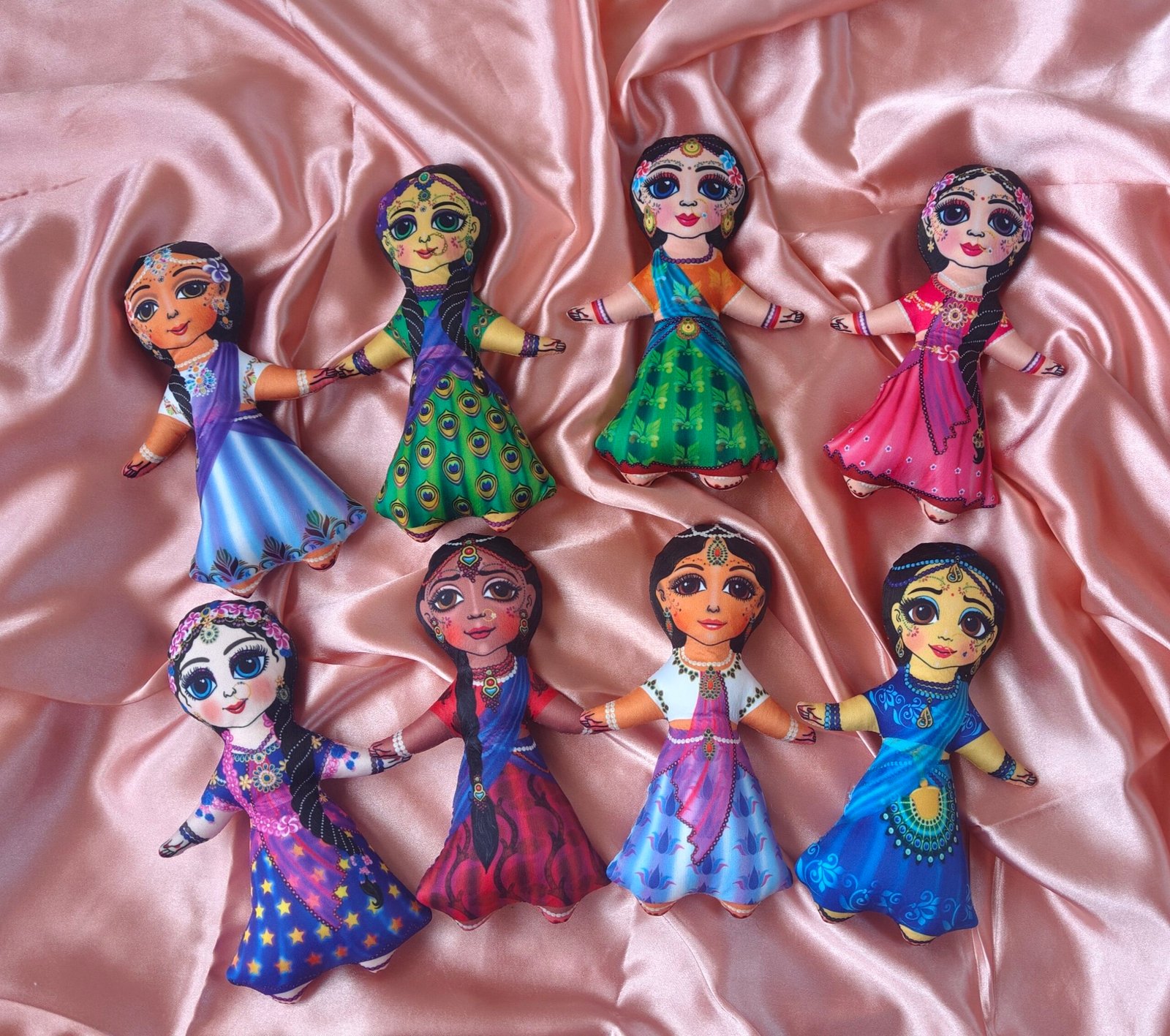 Ashtsakhi Plush Dolls – Radha Rani’s 8 Divine Sakhis Soft Toys - Image 1