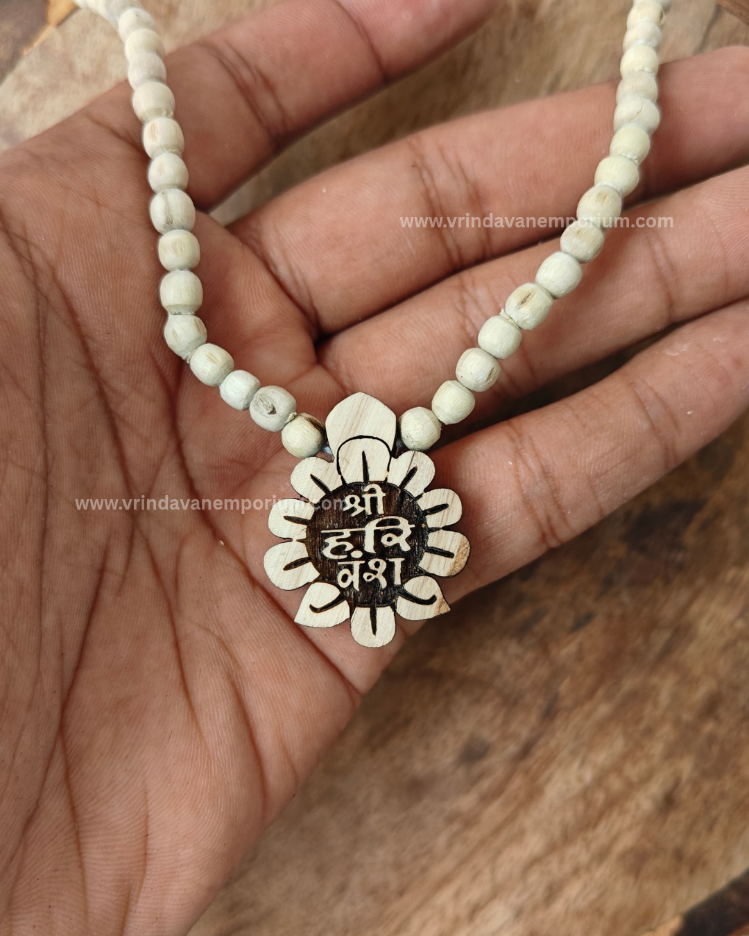 Shree Harivansh Flower shape tulsi locket mala - Image 2