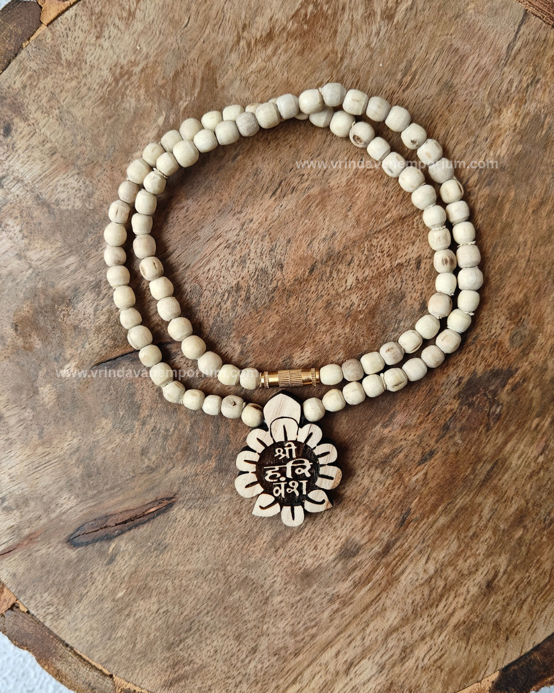 Shree Harivansh Flower shape tulsi locket mala - Image 1