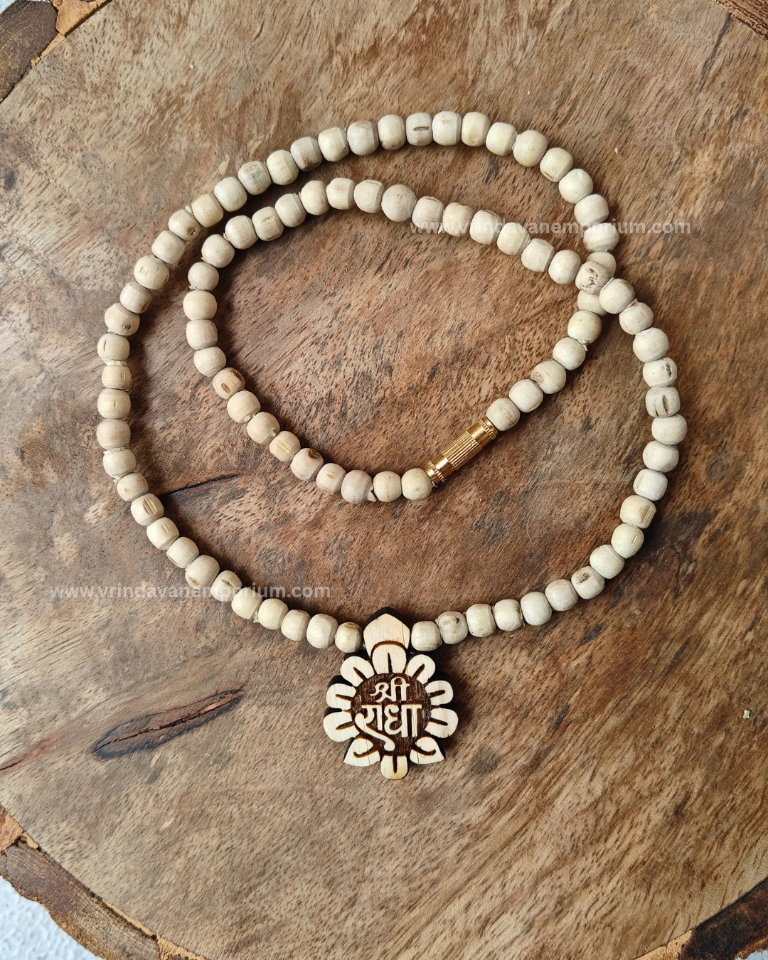 Shree Radha Flower Tulsi Locket Mala - Image 1