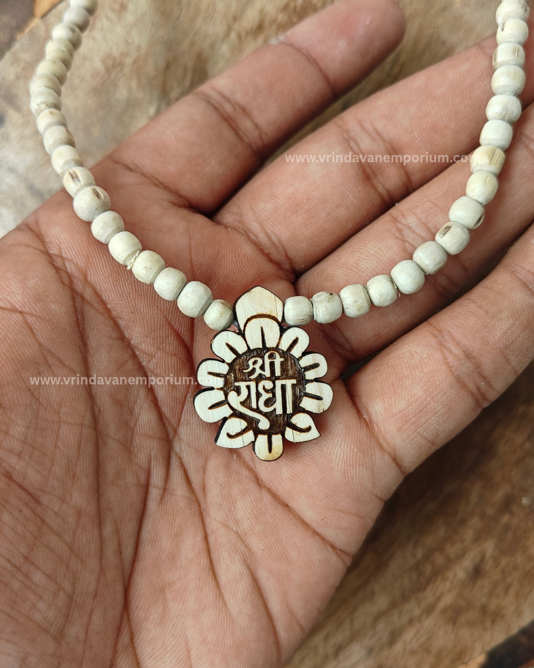 Shree Radha Flower Tulsi Locket Mala - Image 2