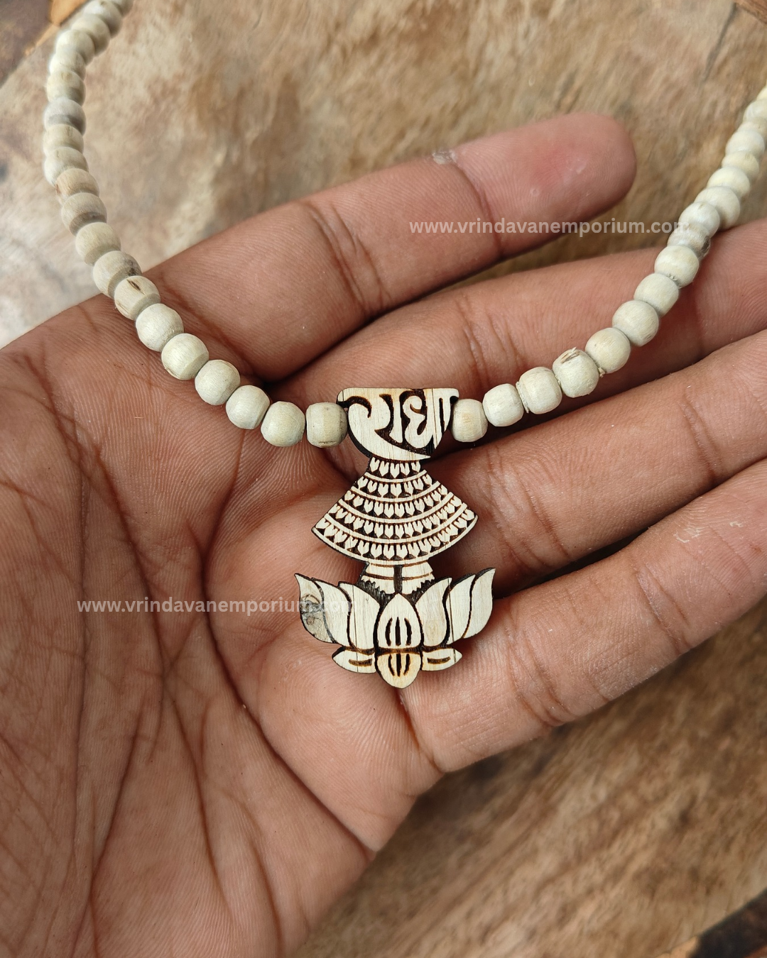 Radharani Charankamal Tulsi locket mala - Image 1