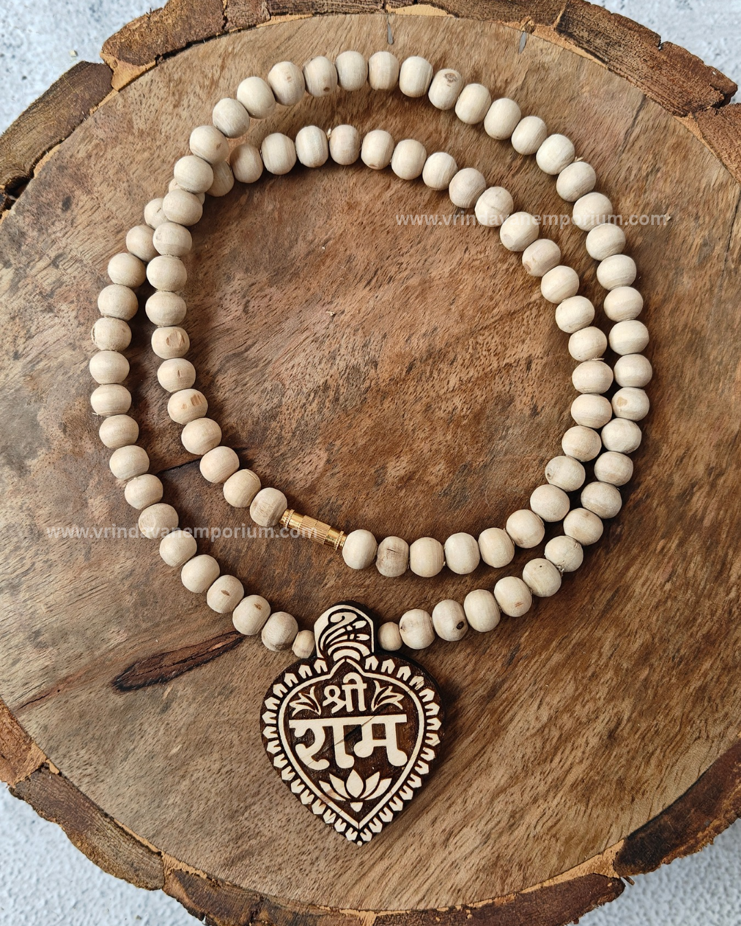 Shree Ram Premium Tulsi Locket Mala - 100% Pure Tulsi Mala - Image 1
