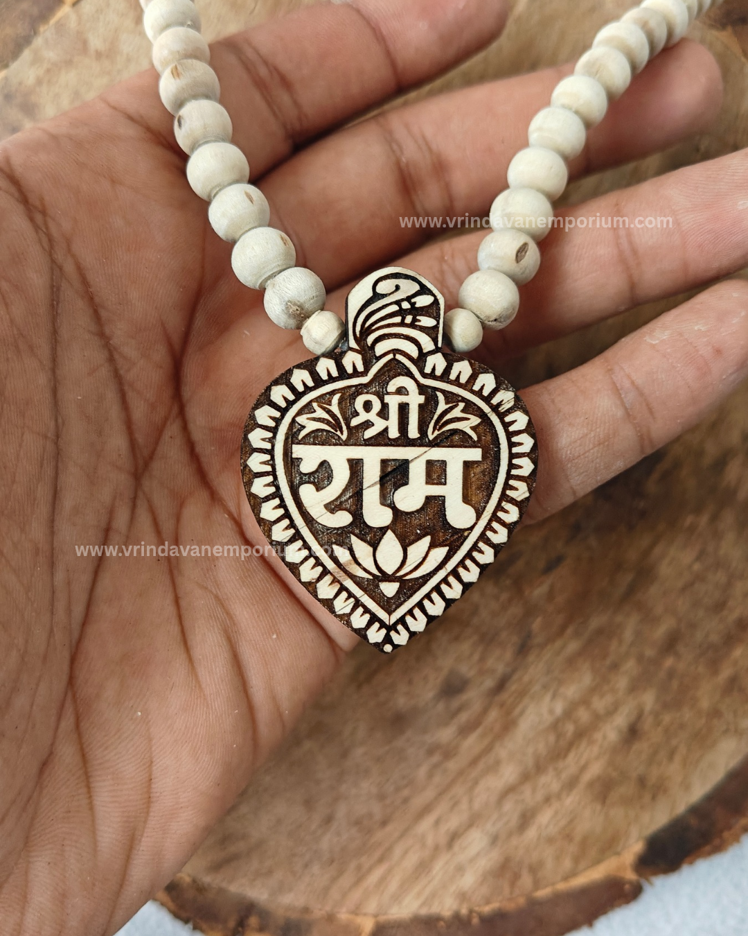 Shree Ram Premium Tulsi Locket Mala - 100% Pure Tulsi Mala - Image 2