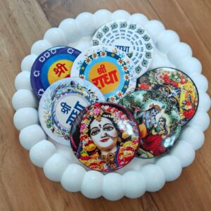 Shree Radha & Radha Krishna Pin Badge Brooch | Devotional Accessories | Vrindavan Emporium (Set of 7) - Thumbnail Image 2