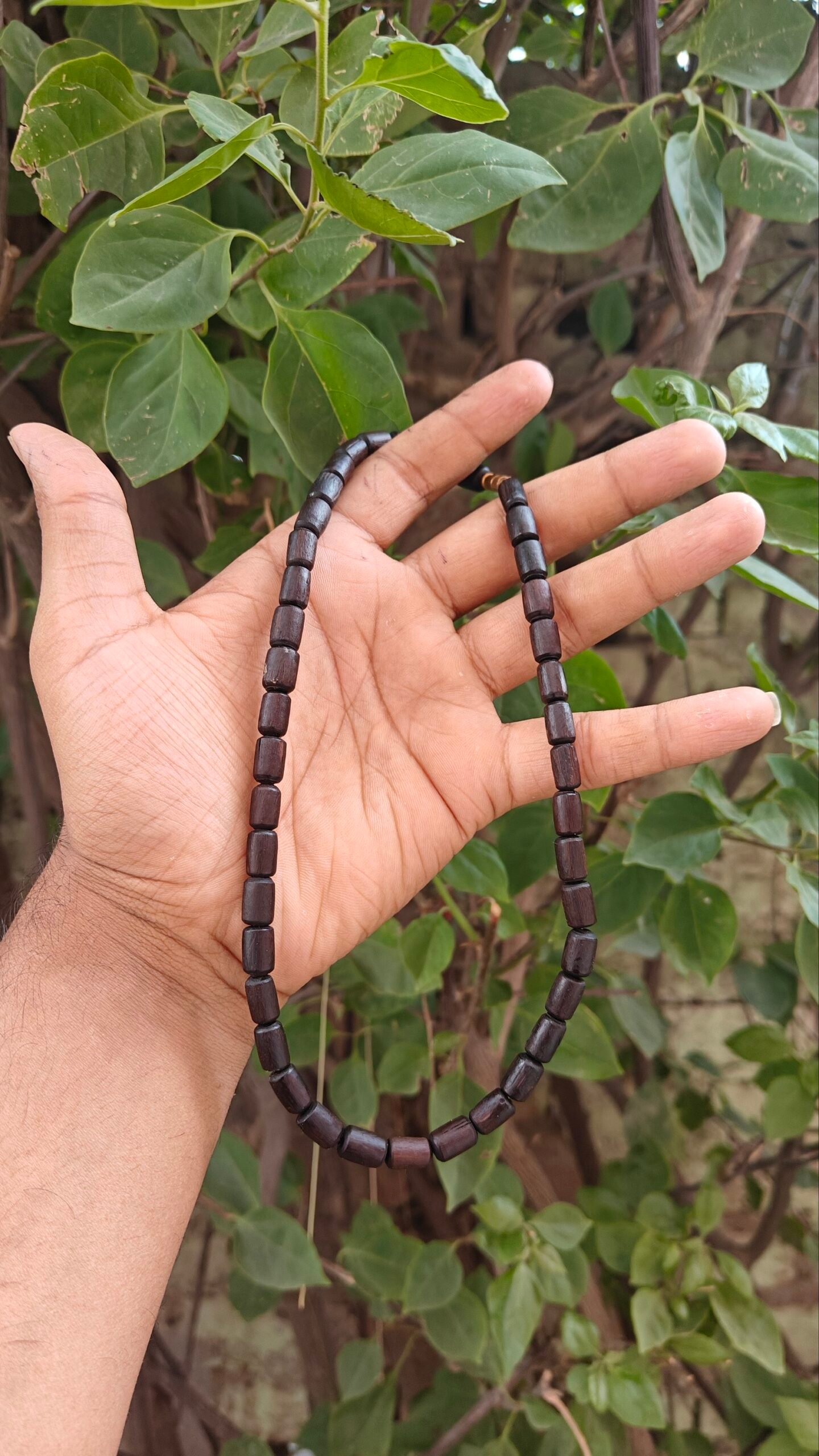 Black Long Beads Tulsi Kanthi Mala - Image 2