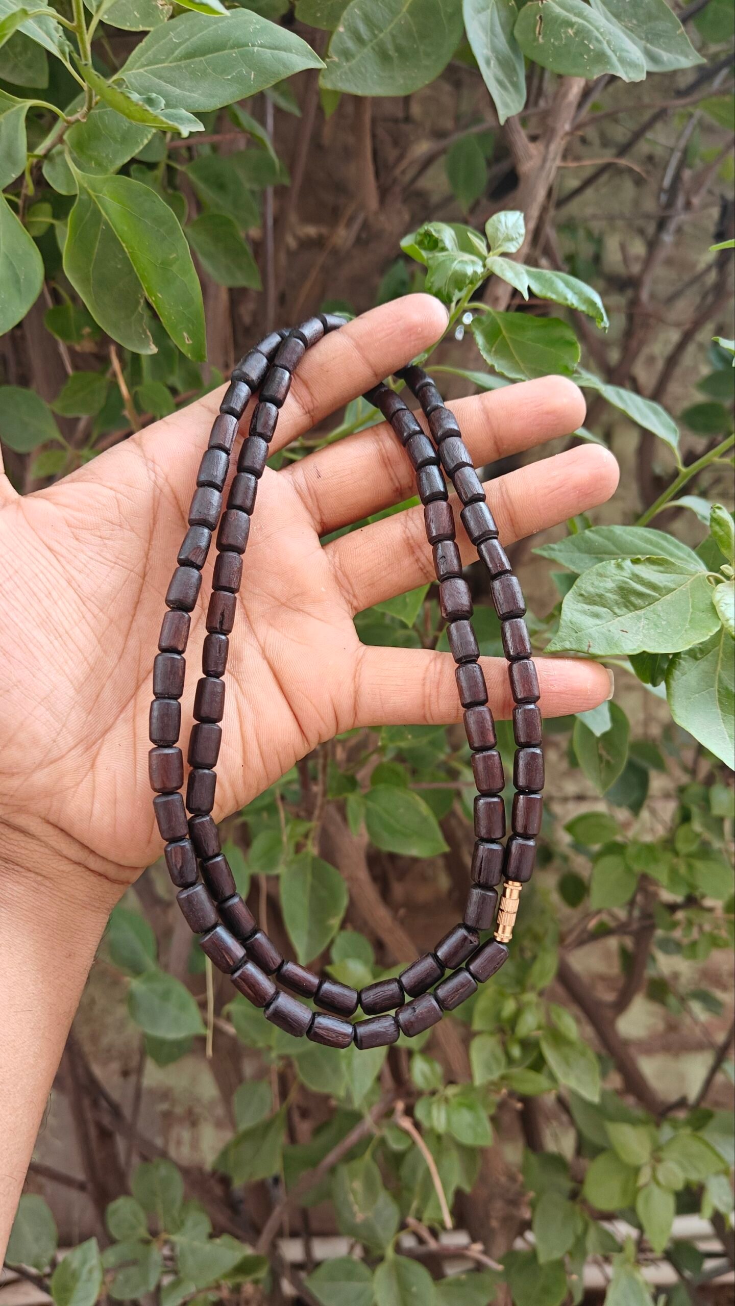 Black Long Beads 2 round Premium Tulsi Kanthi Mala - Image 2