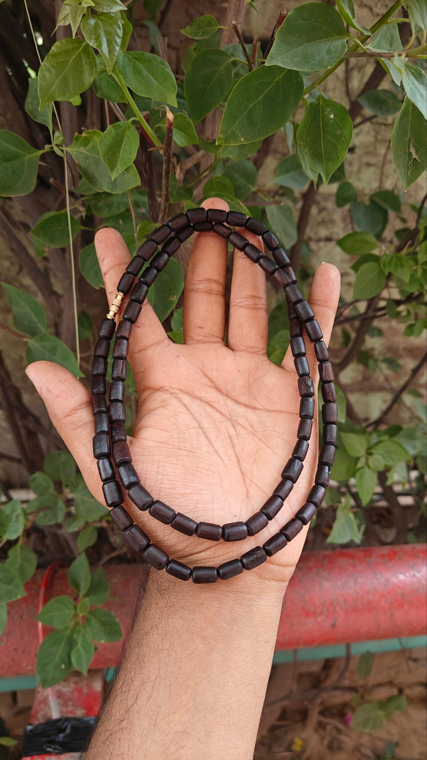 Black Long Beads 2 round Premium Tulsi Kanthi Mala - Image 3