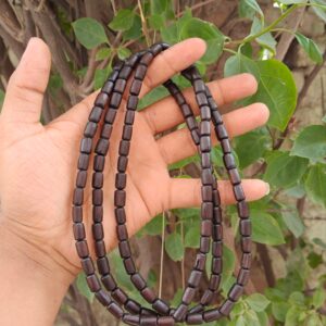 3 Round Black Long Beads Tulsi Kanthi Mala - Thumbnail Image 2