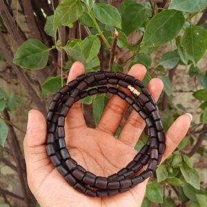 3 Round Black Long Beads Tulsi Kanthi Mala