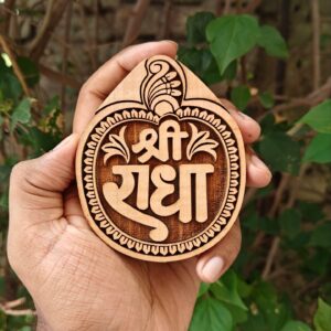 Shree Radha Oval Shape Kadamb Wood Naam Seva