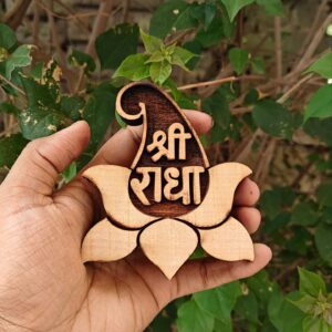 Shree Radha Kamal Shape Kadamb Wood Naam Seva