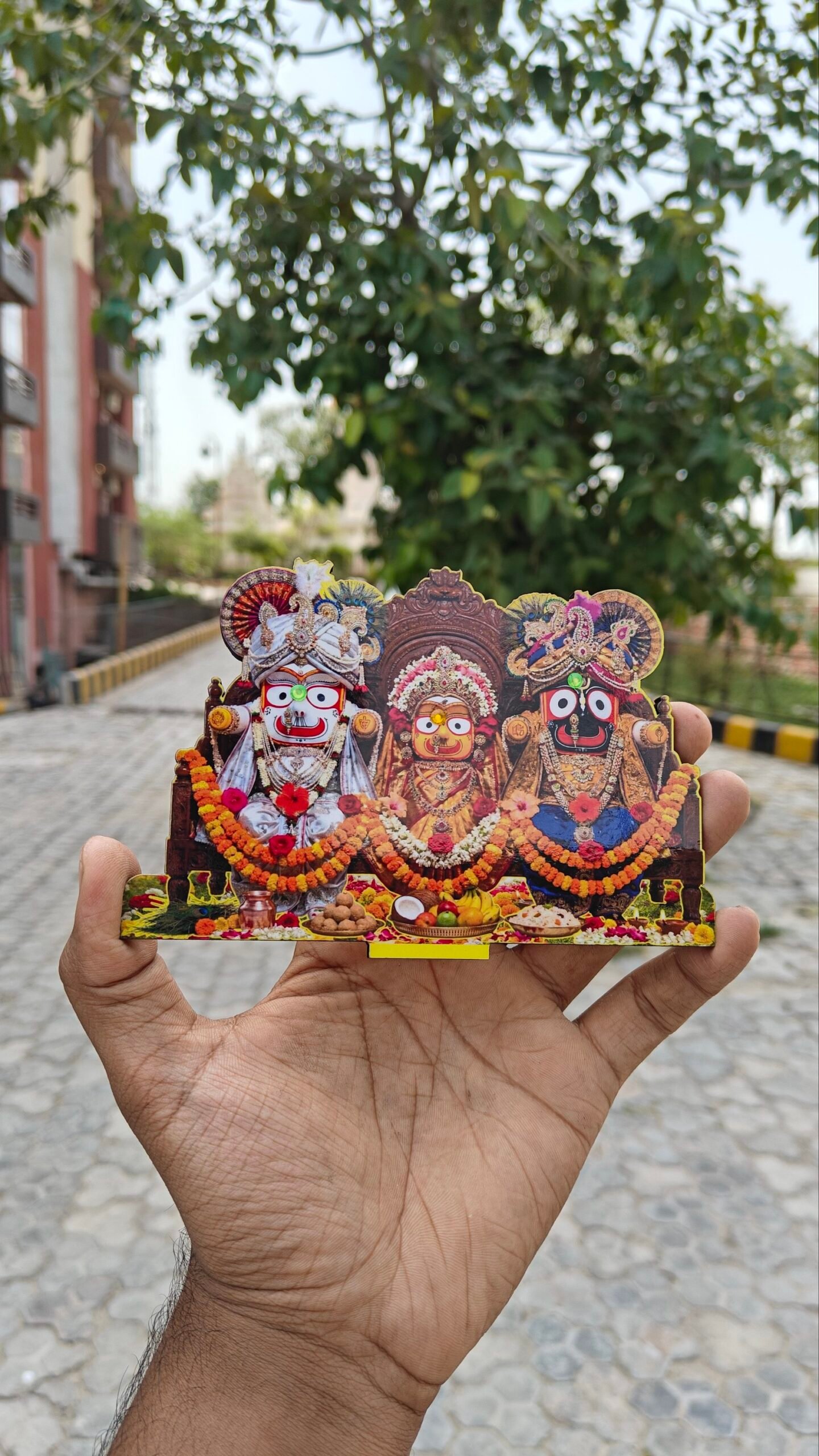Shree Jagannath Ji Trio MDF Cutout with Stand - Image 1