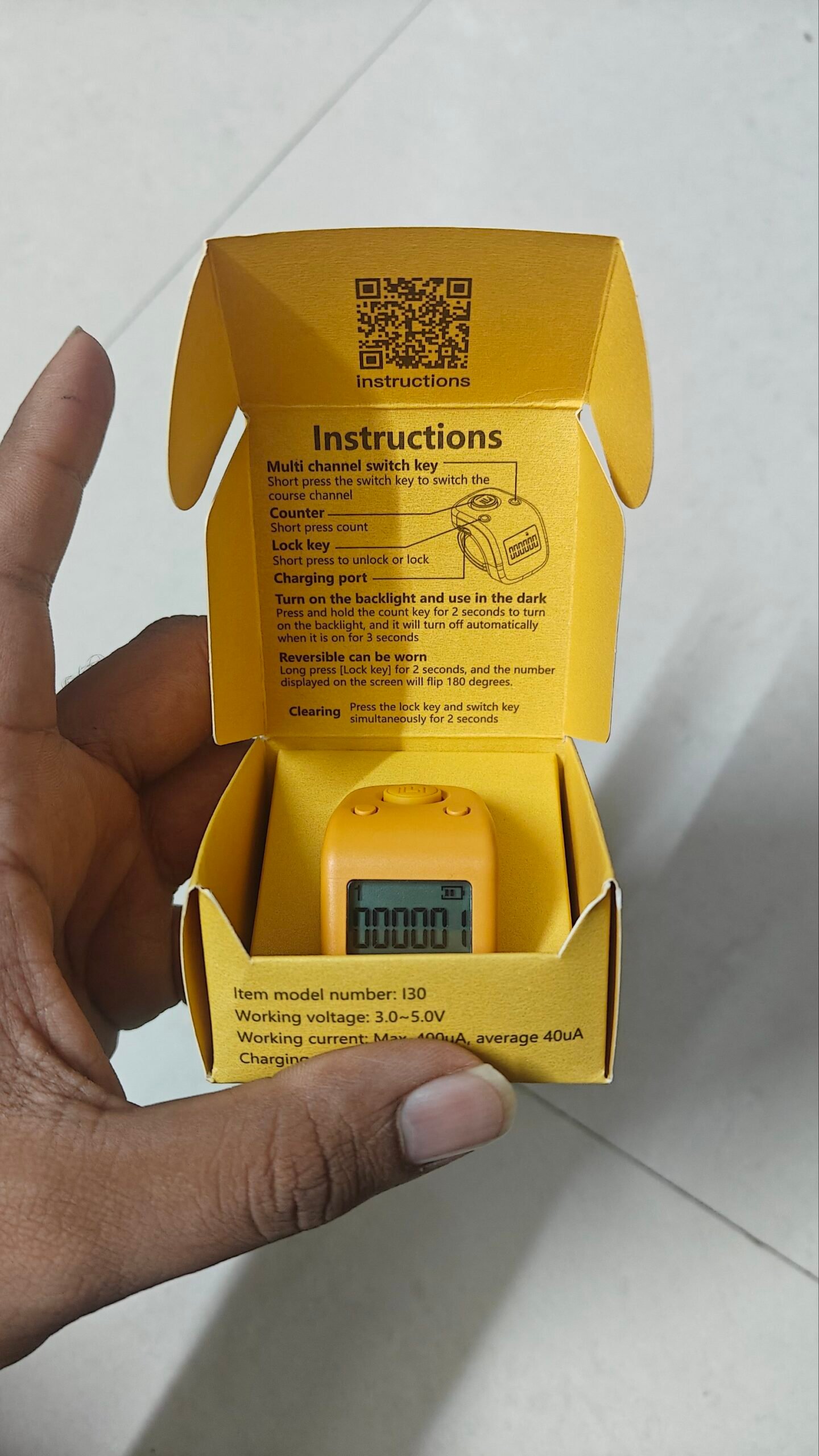 Noiseless Multi-Functional Chargeable Counter with LED light & reversible display - Image 6