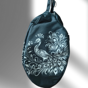 Krishna with flute black japa bag - Thumbnail Image 4
