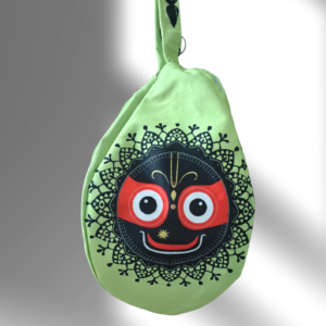 Jagannath Ji green multi printed japa bag - Thumbnail Image 2