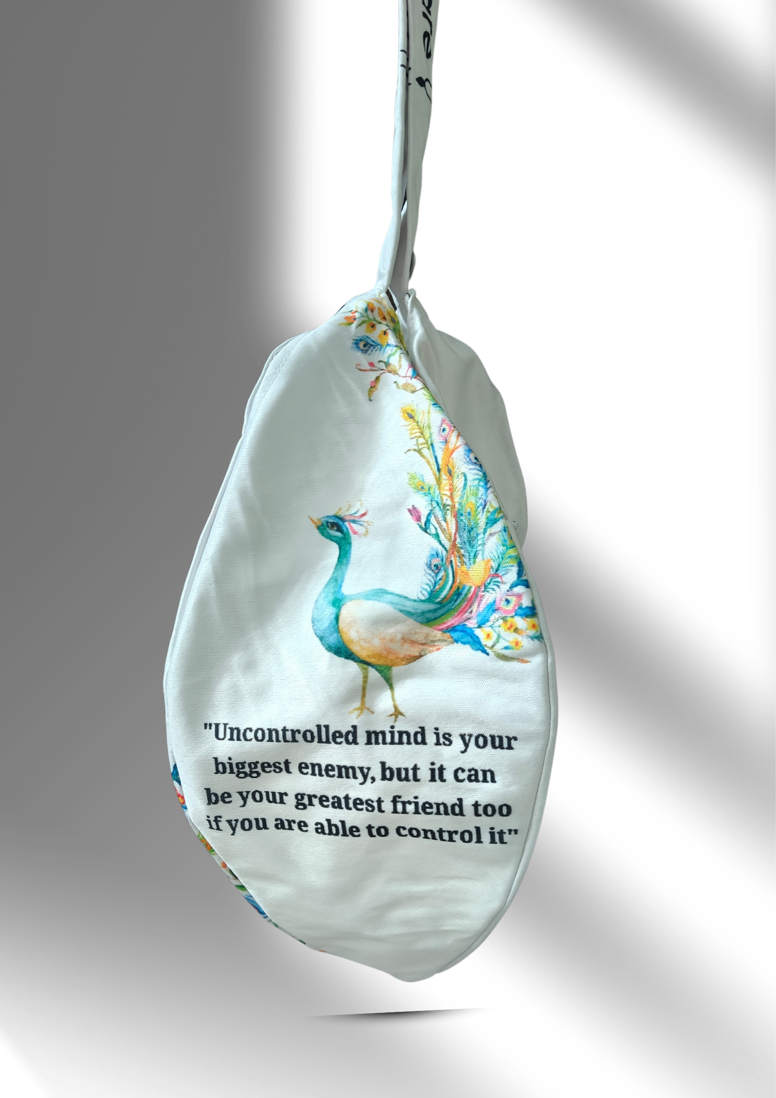 Little Kanha White Multi Print Japa Bag - Image 4