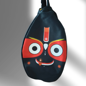 Jagannath Ji Black Multi Print Japa Bag - Thumbnail Image 2
