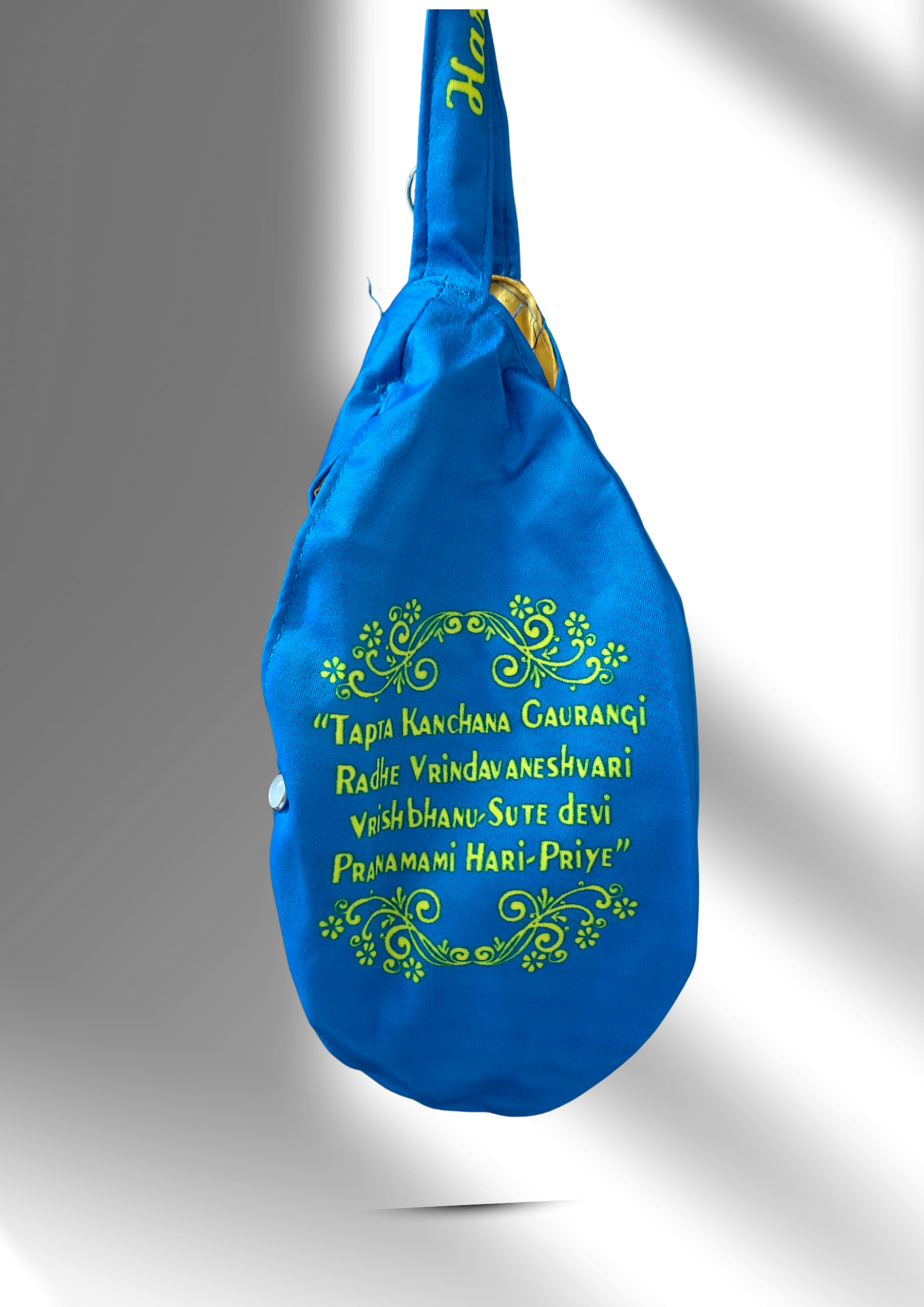 Shree Radha Blue Multi Print Japa Bag - Image 3