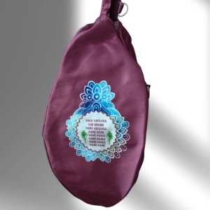 Shree Radha Purple Multi Print Japa Bag - Thumbnail Image 3