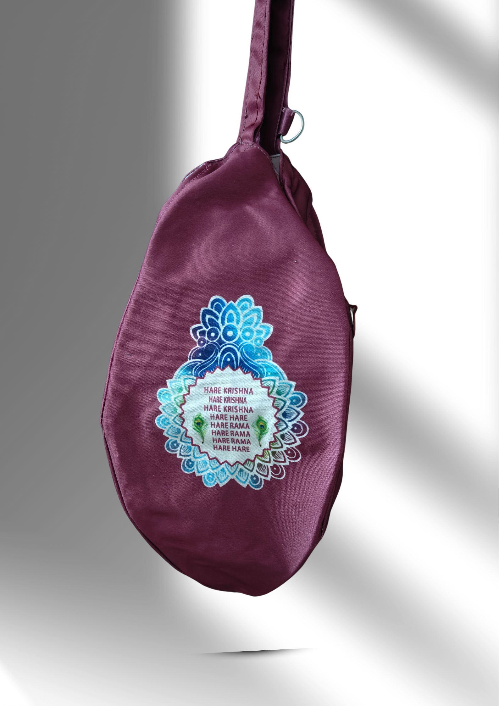 Shree Radha Purple Multi Print Japa Bag - Image 3