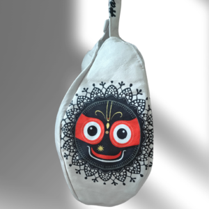 Jagannath Ji beige multi printed japa bag - Thumbnail Image 3