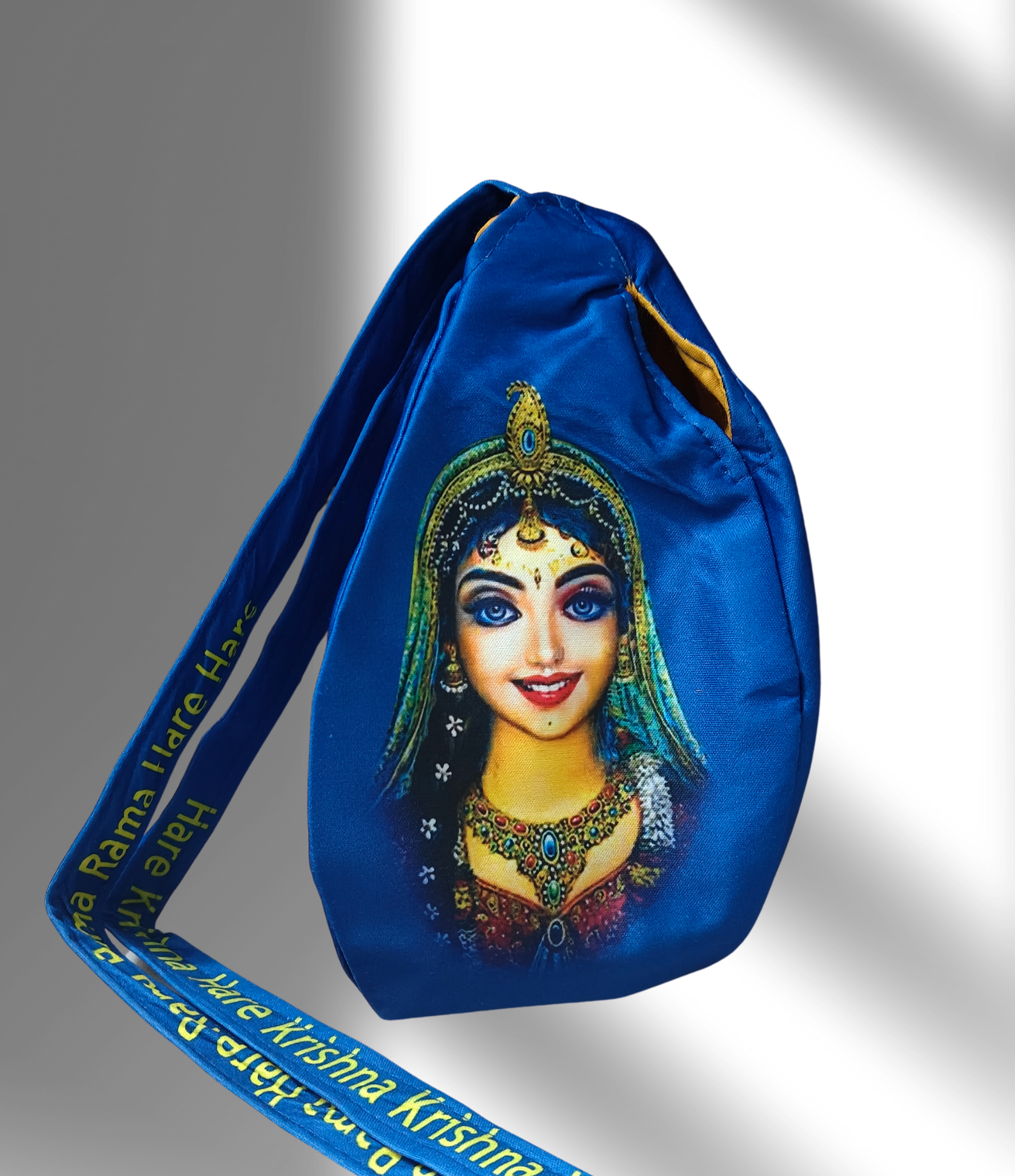 Radha Rani Face Blue Multiprint Japa Bag - Image 1