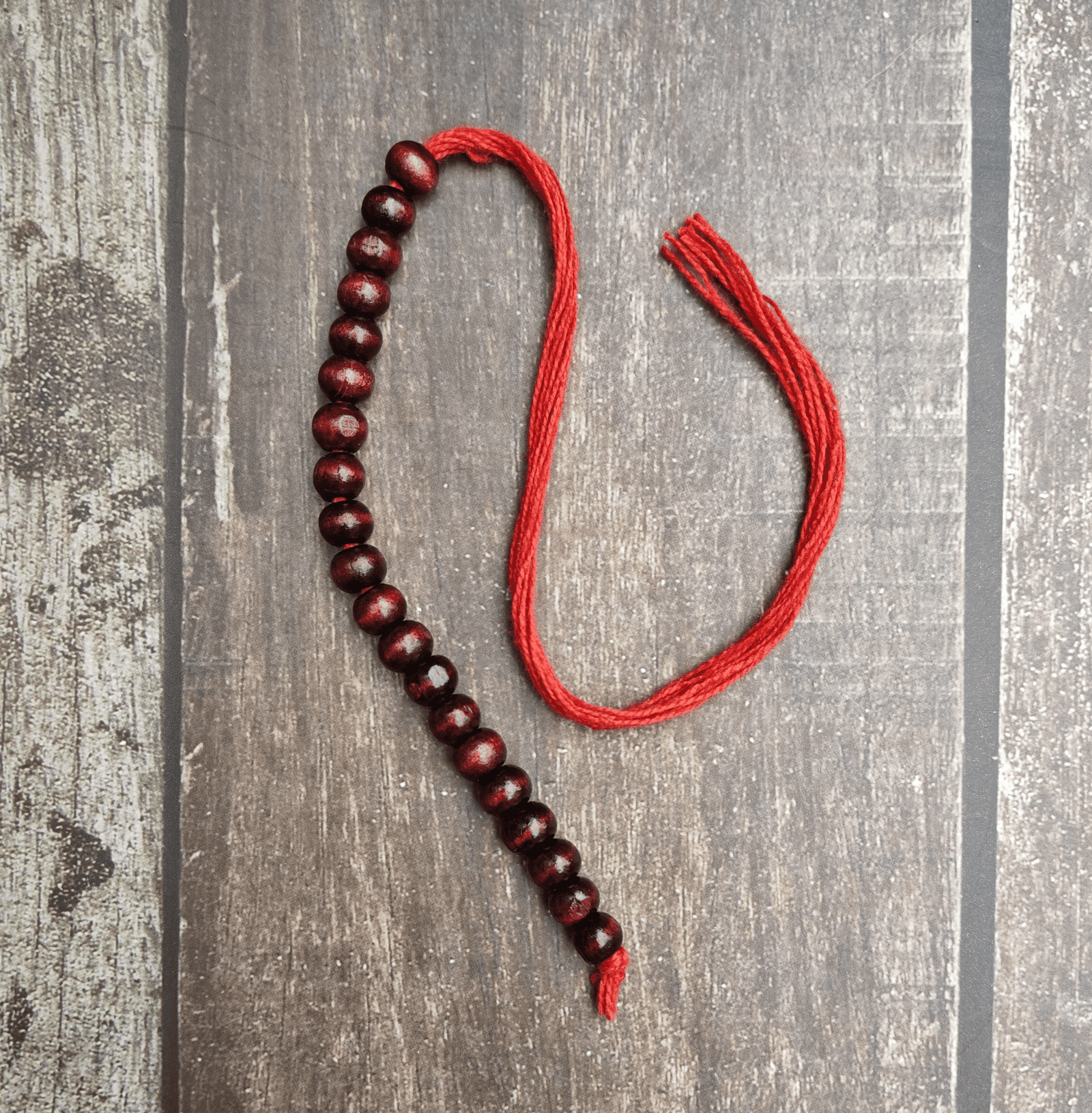 Red Chandan Beads Sakshi Mala - Image 1