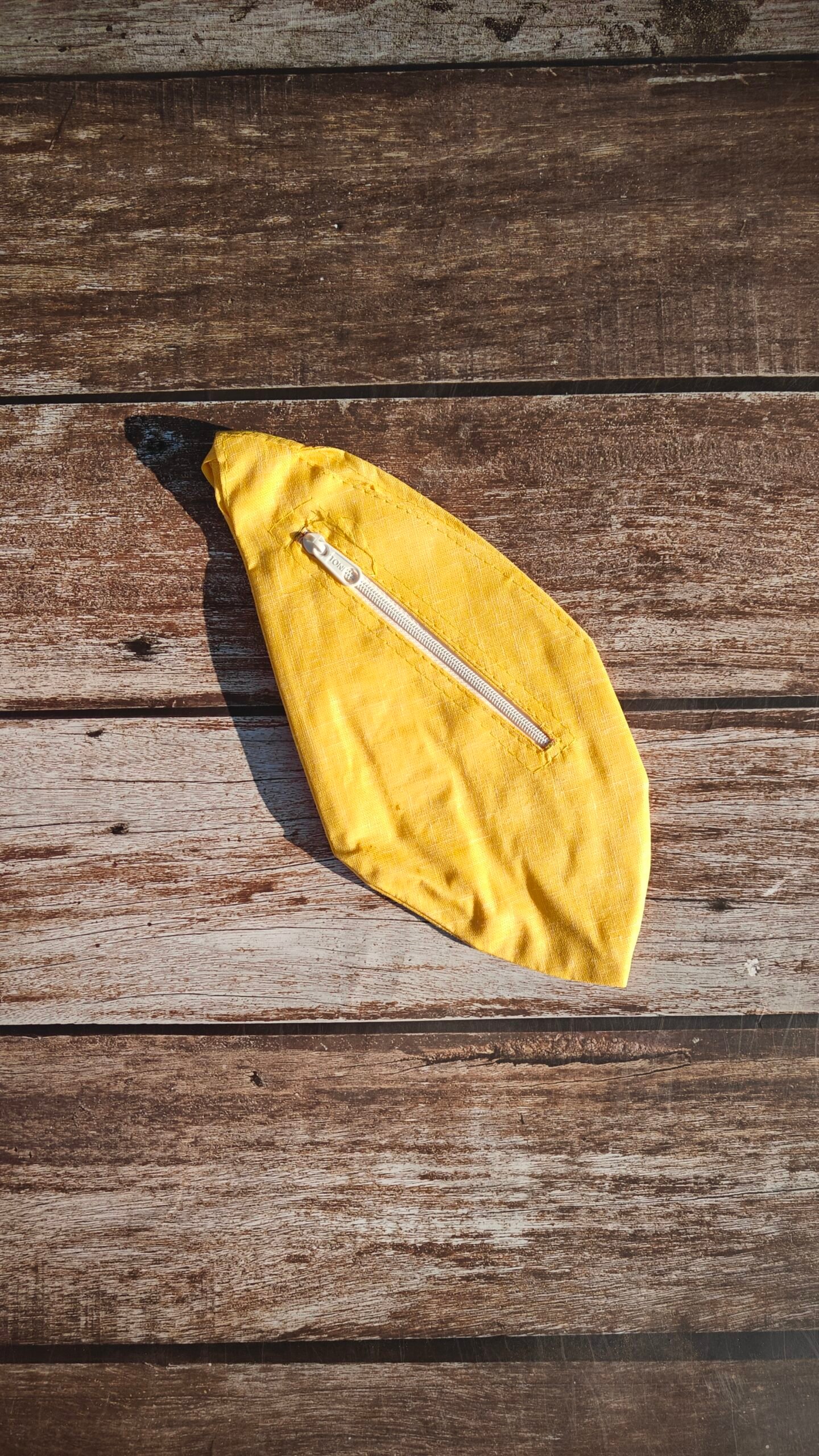 Yellow Cotton Plain Japa Bag - Image 1